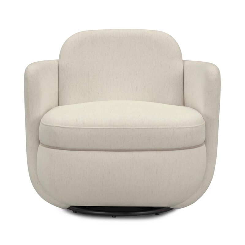 TOV Furniture Wolfie Cream Chenille Swivel Chair image number 0