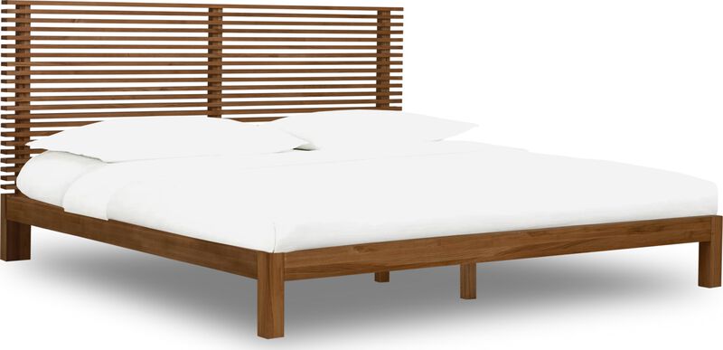 Tanner Queen-size Solid Ash Platform Bed in Roux