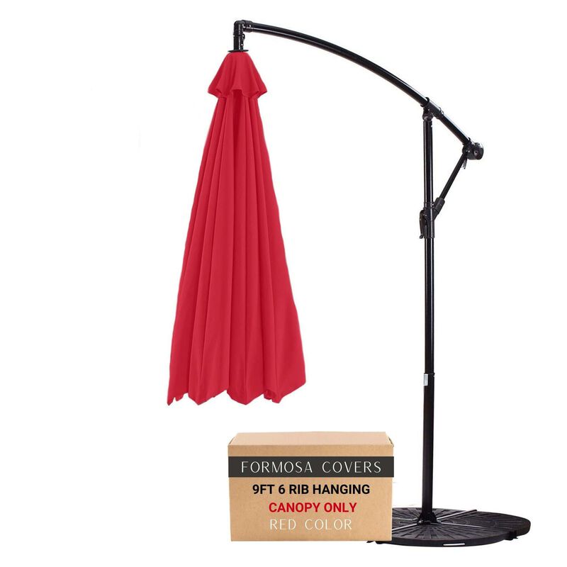 9 ft Cantilever Hanging Umbrella 6 Rib Replacement Canopy image number 0