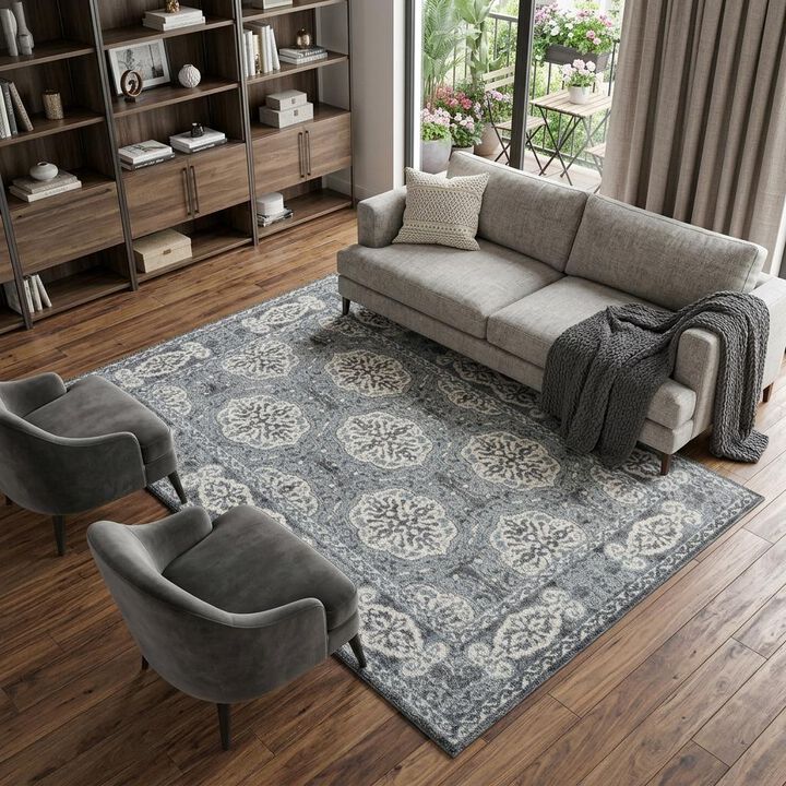 HomeRoots Medallion Area Rug