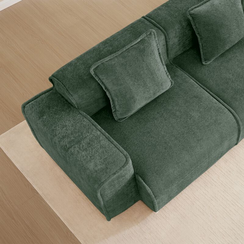 Glaquu Velvet Loveseat image number 4