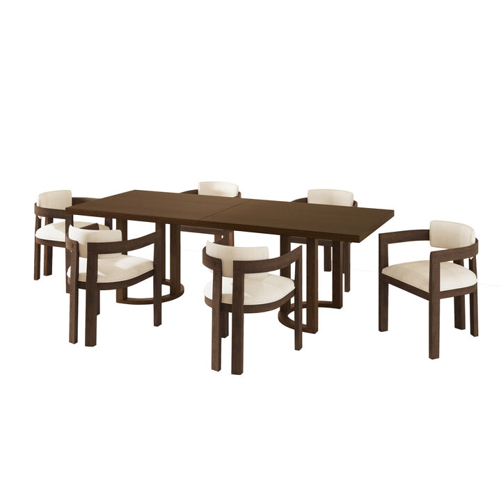 Christopher Knight Home Haleigh 7 Piece Rubberwood Upholstered Dining Set