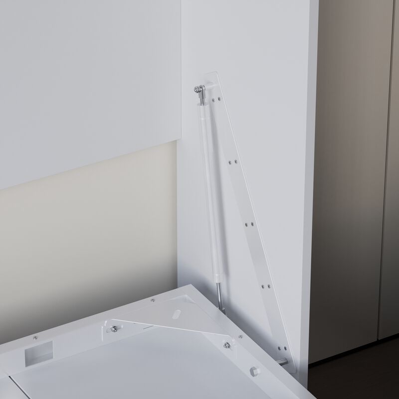 FUFU&GAGA Murphy Bed with Wardrobe, Fold-Out Design, P2 MDF Construction, 800 lbs Weight Capacity, Includes Storage (64.6" W x 85.6" H x 86.8" D),White image number 6