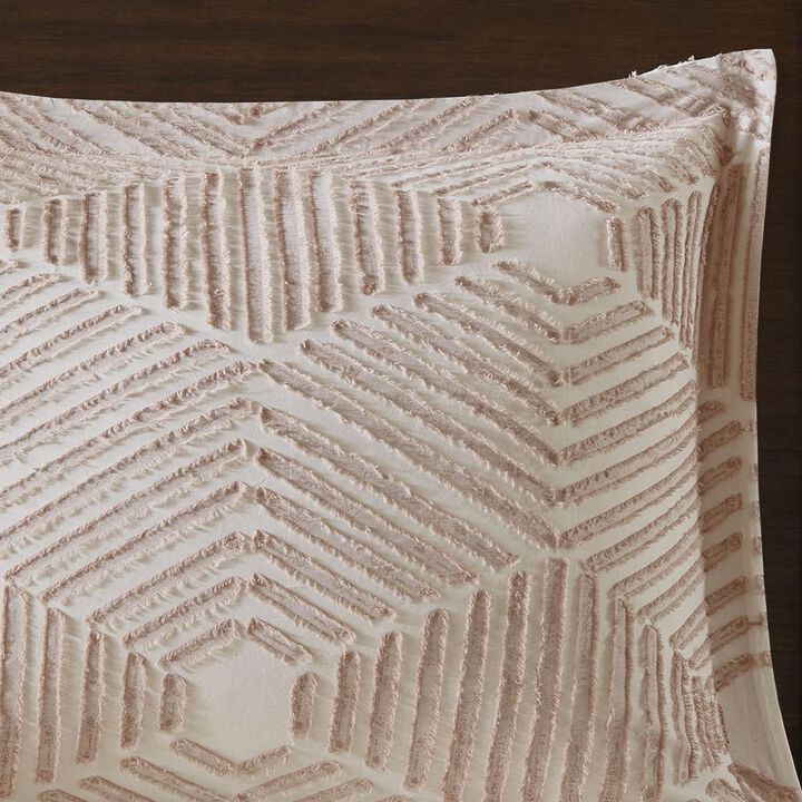 Belen Kox Blush Geometric Clipped Jacquard Comforter Set, Belen Kox