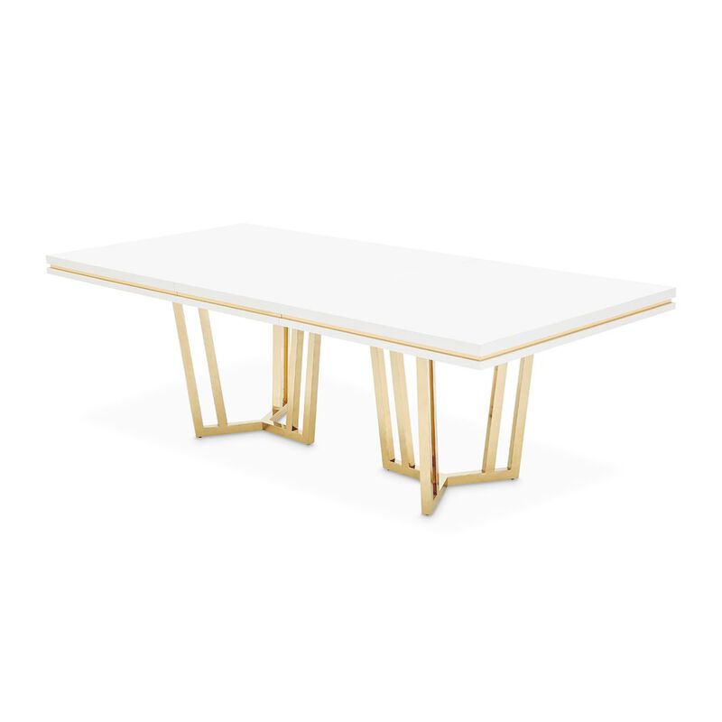 Michael Amini Palm Gate Rectangular Dining Table - Cloud White
