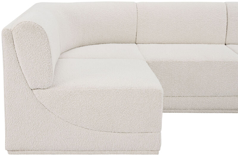 Meridian Furniture Ollie Cream Boucle Fabric Modular Sectional image number 9