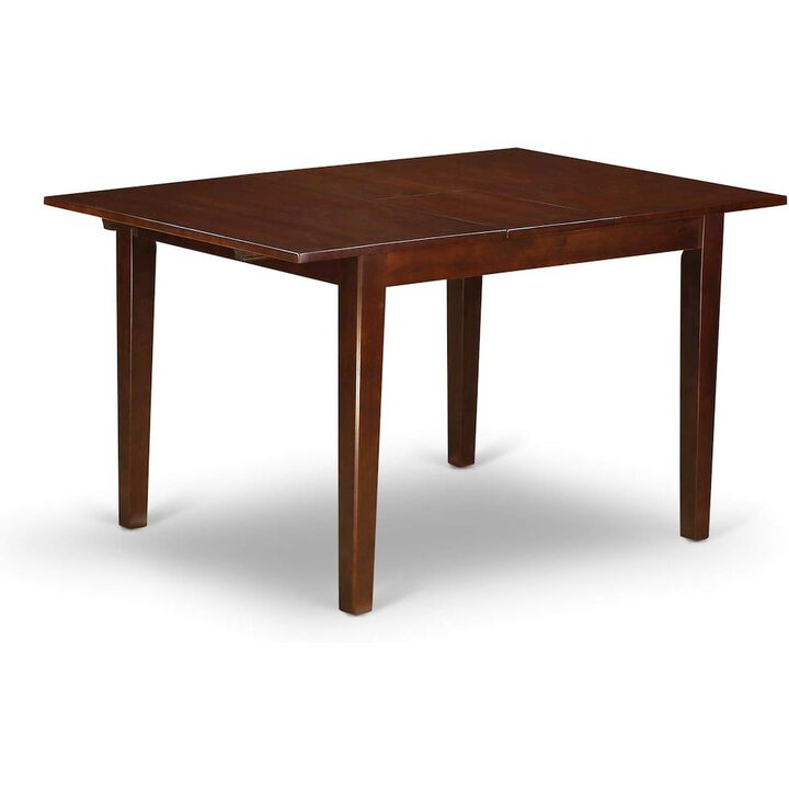 Norfolk rectangular table with 12" Butterfly Leaf -Mahogany Finish.