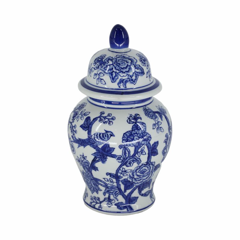 10" Temple Jar Bird/Flower image number 2