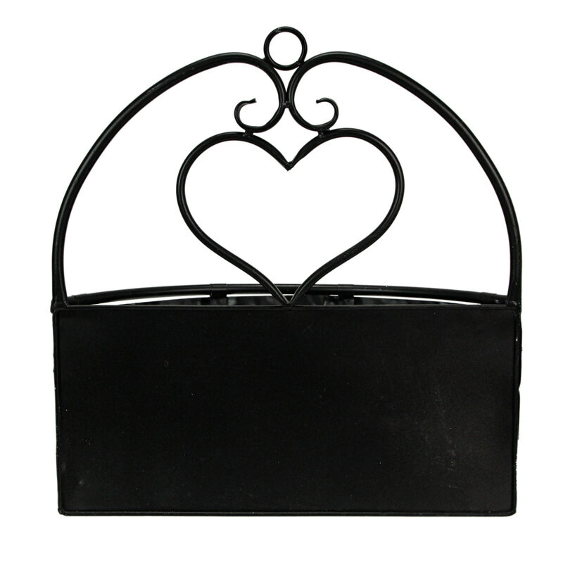 Large & Small Galvanized Metal Rustic White Wall Pocket Planters Heart Set /2 image number 4