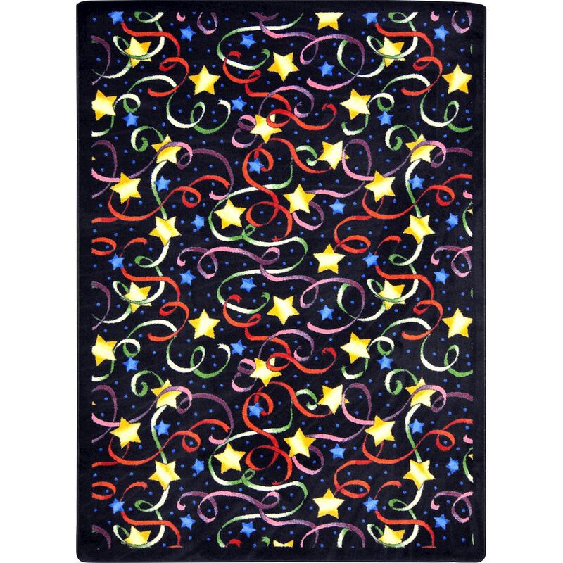 Joy Carpets Kaleidoscope Streamers and Stars 10'9 x 13'2 Area Rug in Color Multi