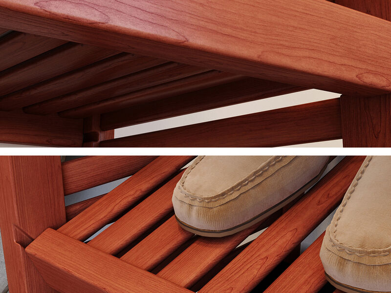 Solid Wood Walk-In Closet Organizer with 4 Drawers