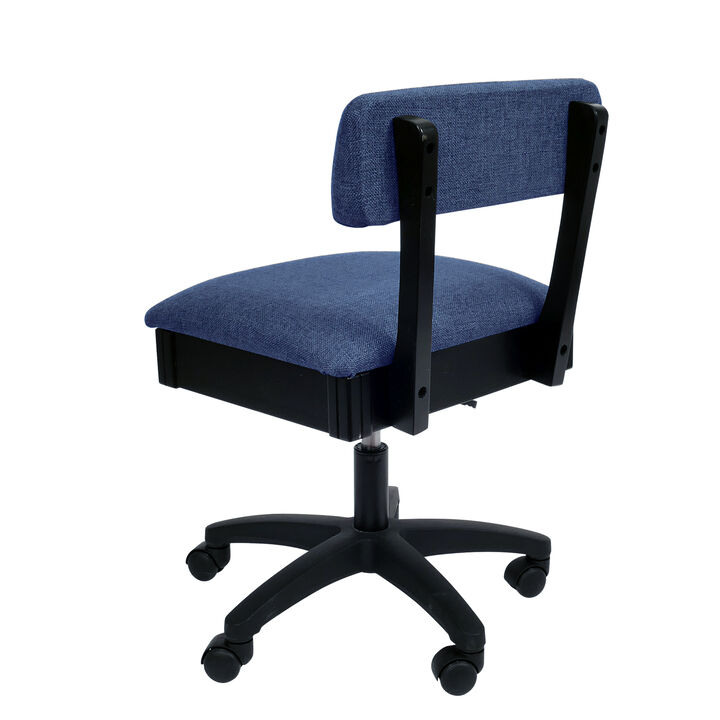 Hydraulic Sewing Chair with Adjustable Height and Cushion Seat &ndash; Duchess Blue Print