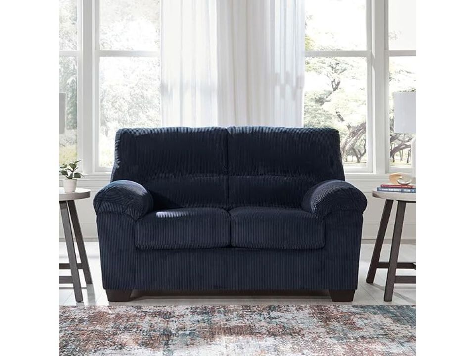 SimpleJoy Contemporary Loveseat Blue Living Room Upholstered Sofa