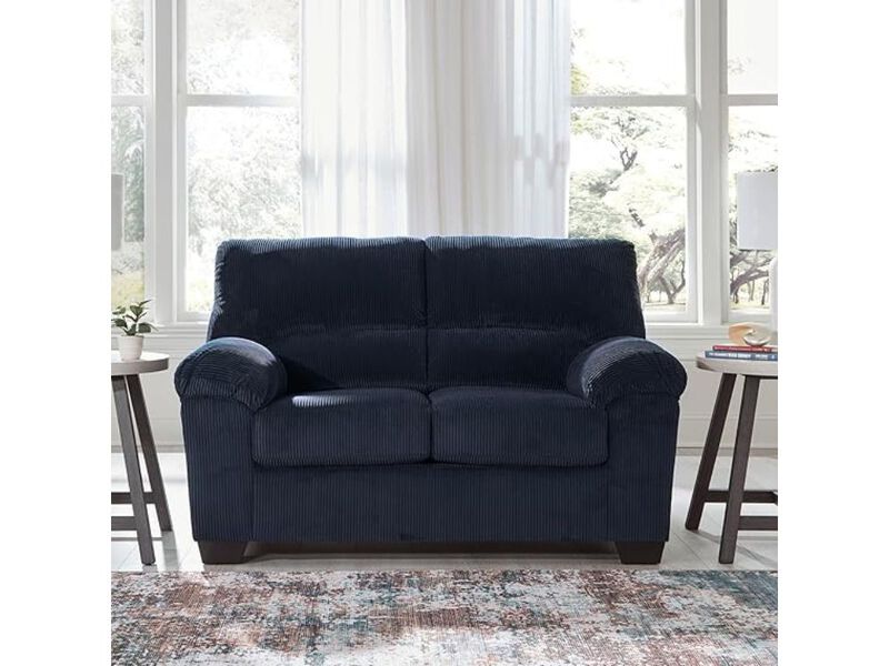 SimpleJoy Contemporary Loveseat Blue Living Room Upholstered Sofa image number 1