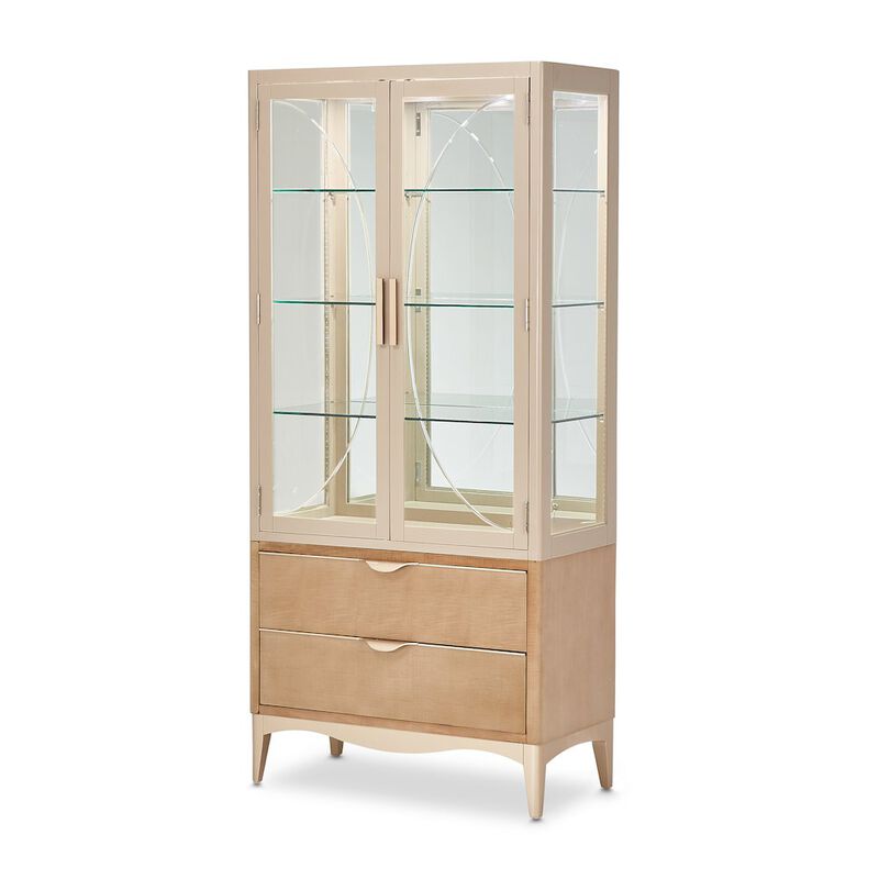 Michael Amini Malibu Crest Display Cabinet - Chardonnay