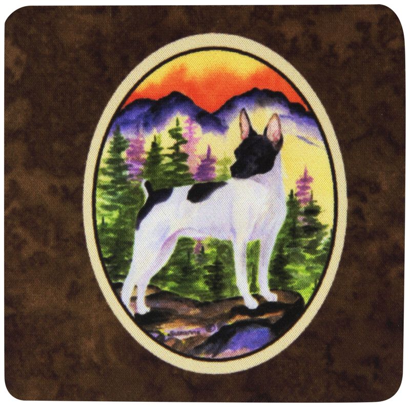 Caroline's Treasures SS8224FC Rat Terrier Foam Coasters (Set of 4), 3.5 H x 3.5 W, Multicolor