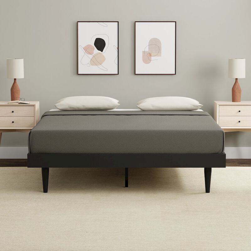 Comfort Pointe Sachse Queen Solid Wood Platform Bed Frame Black