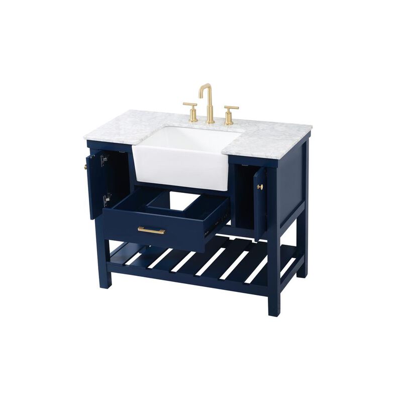 Elegant Kitchen and Bath 42 inch Single bathroom vanity in blue
