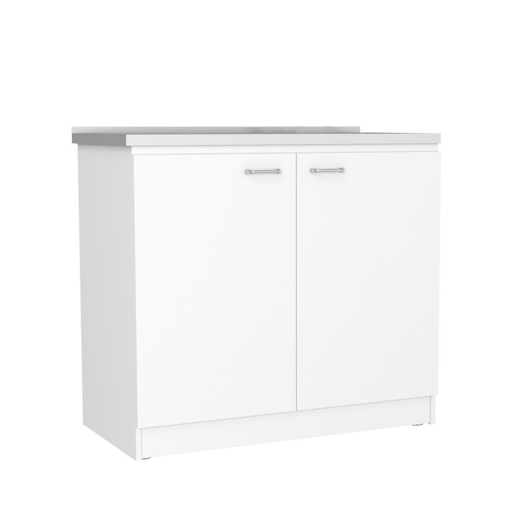 DEPOT E-SHOP Salento Freestanding Sink, Double Door Cabinet, Two Shelves