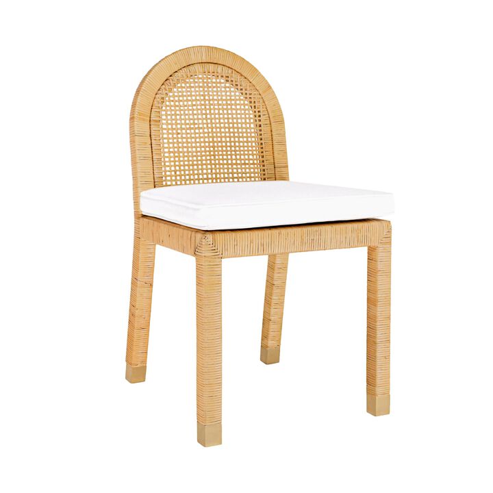 Tov Furniture Amara Cream Linen Arched Dining Chair