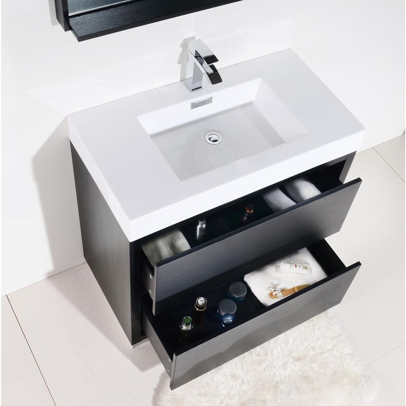 Kubebath Bliss 40 Black Free Standing Modern Bathroom Vanity