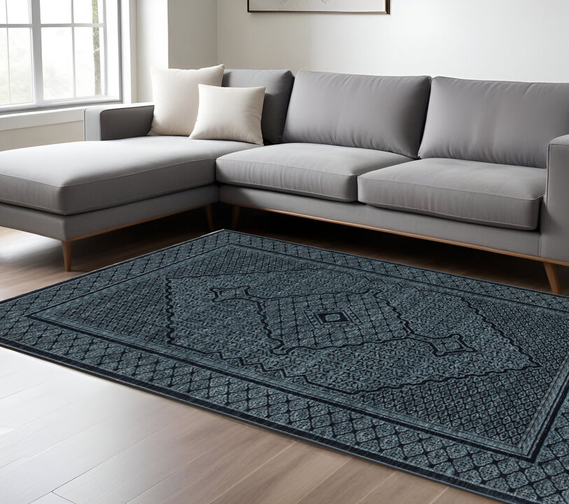 HomeRoots Medallion Area Rug With Fringe