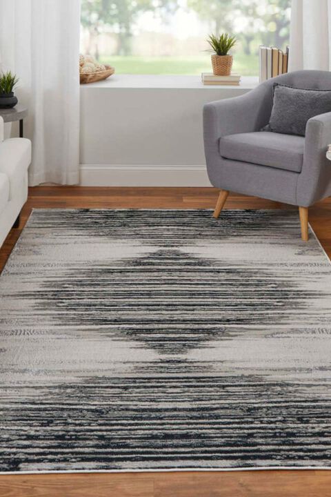 Micah 39LRF Black/Silver 3'11" x 6' Rug