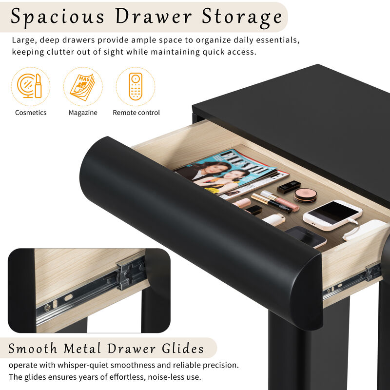 Merax  Narrow Entryway Table Modern Hallway Sofa Table with 2 Drawers