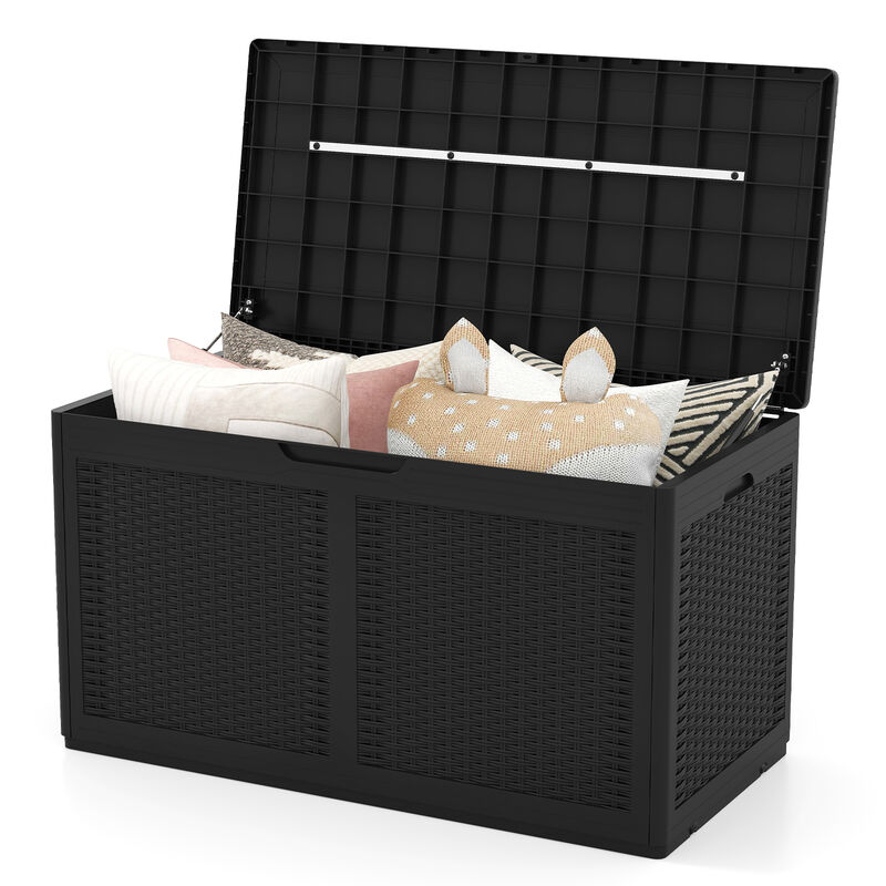 Weatherproof 100 Gal. Resin Deck Box &ndash; Outdoor Storage Box with Lid & Lock Option image number 3