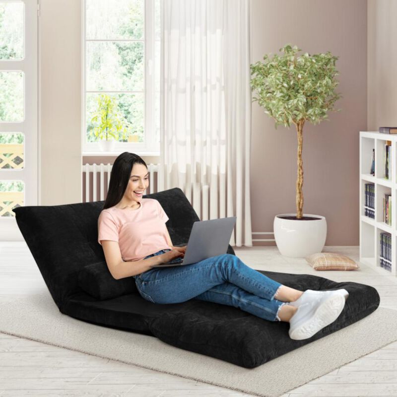 Hivvago 6-Position Adjustable Sleeper Lounge Couch with 2 Pillows