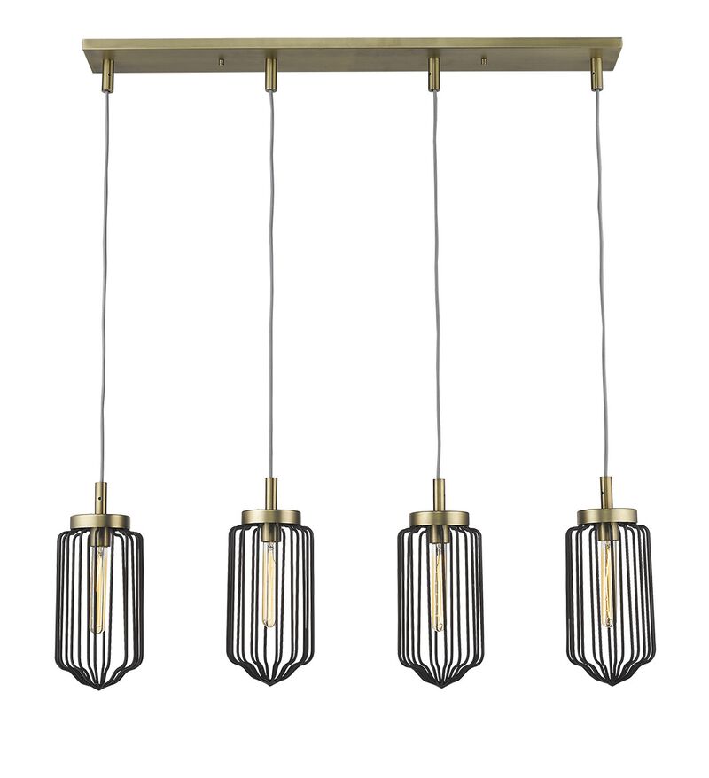Hivvago Reece 4-Light Aged Brass Island Pendant