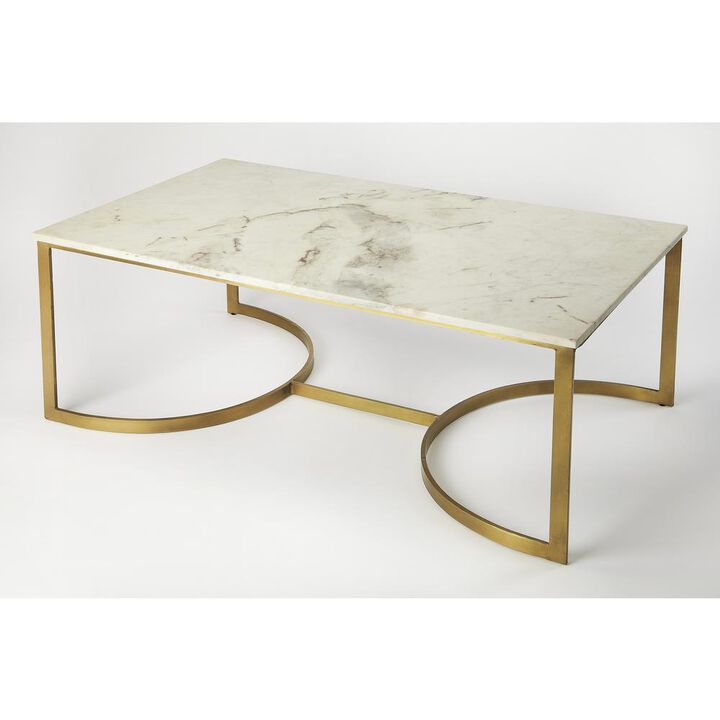Butler Specialty Corsini Marble & Metal Coffee Table, Multi-Color