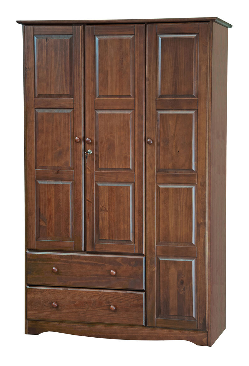 100% Solid Wood Grand 3-Door Wardrobe