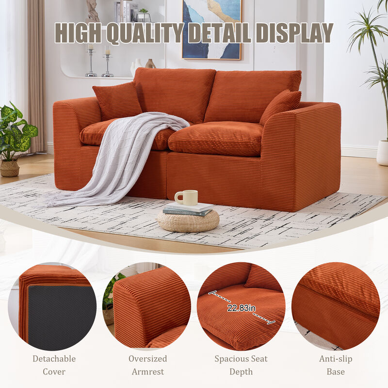 2-Seater Sofa Cloud Couch Loveseats Modular