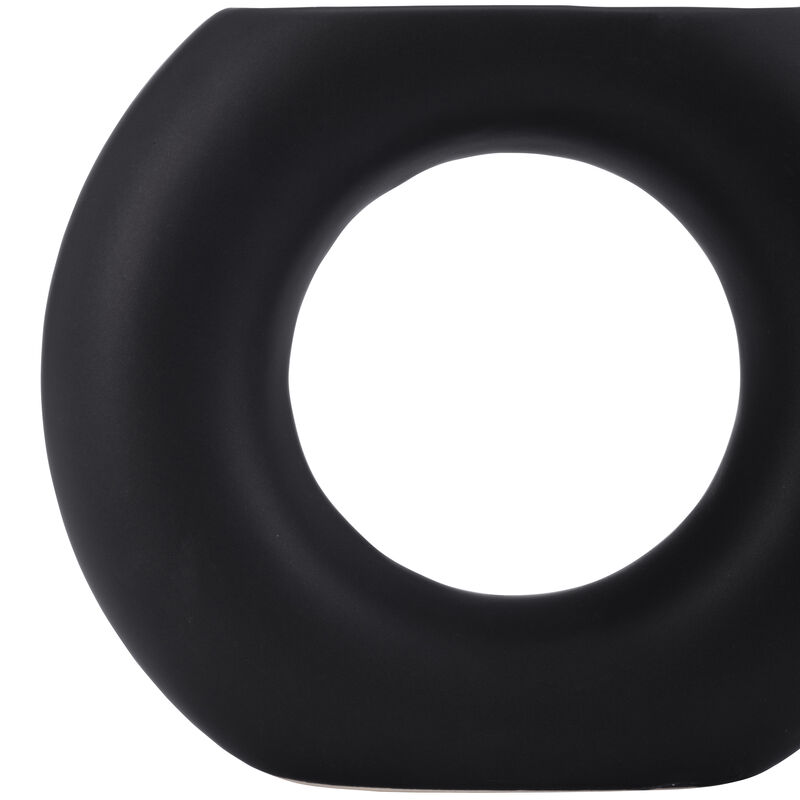 Cer, 5" Donut Vase, Black image number 4