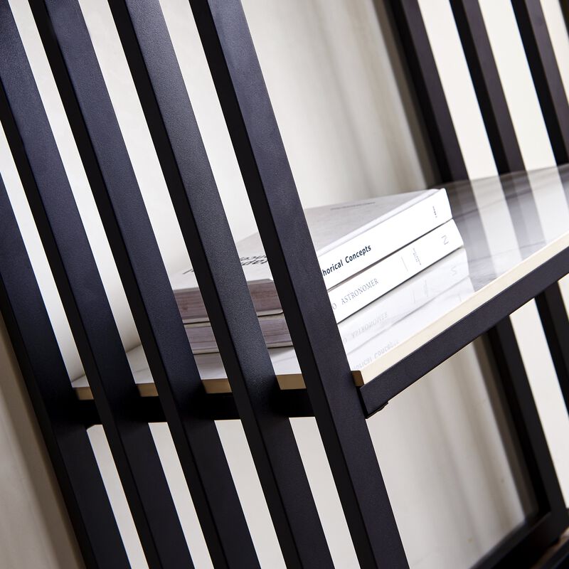 Adjustable Height Console Table with Industrial Metal Frame, 48" Corridor Solution, Black