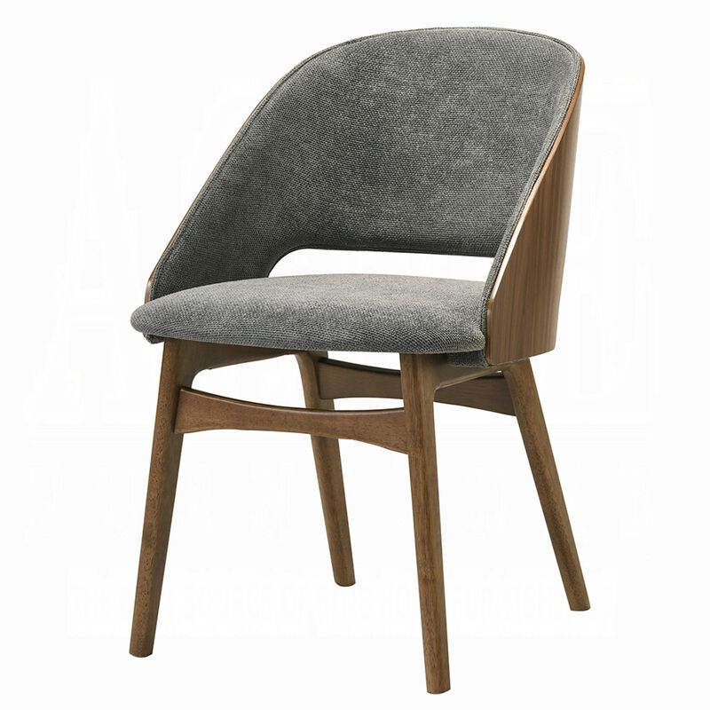 Dio Dining Side Chair Set of 2, Open Cut Curved Back, Walnut Brown image number 5