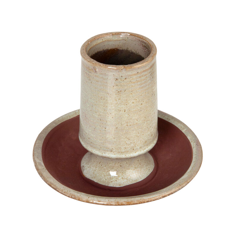 Stoneware Match Holder with Striker Plate and Reactive Glaze, Grey image number 0