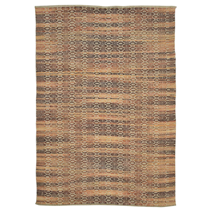 HomeRoots Jute Blend Geometric Flatweave Handmade Area Rug