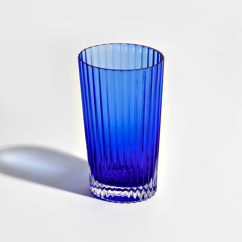 Water Glasses NASTRI GLASS Blue Set of 6, H 4.72" image number 1
