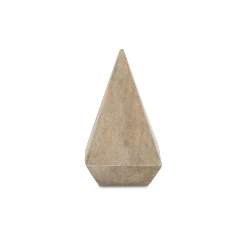 HomeRoots 4" Natural Solid Wood Pyramid Decorative Sculpture image number 4