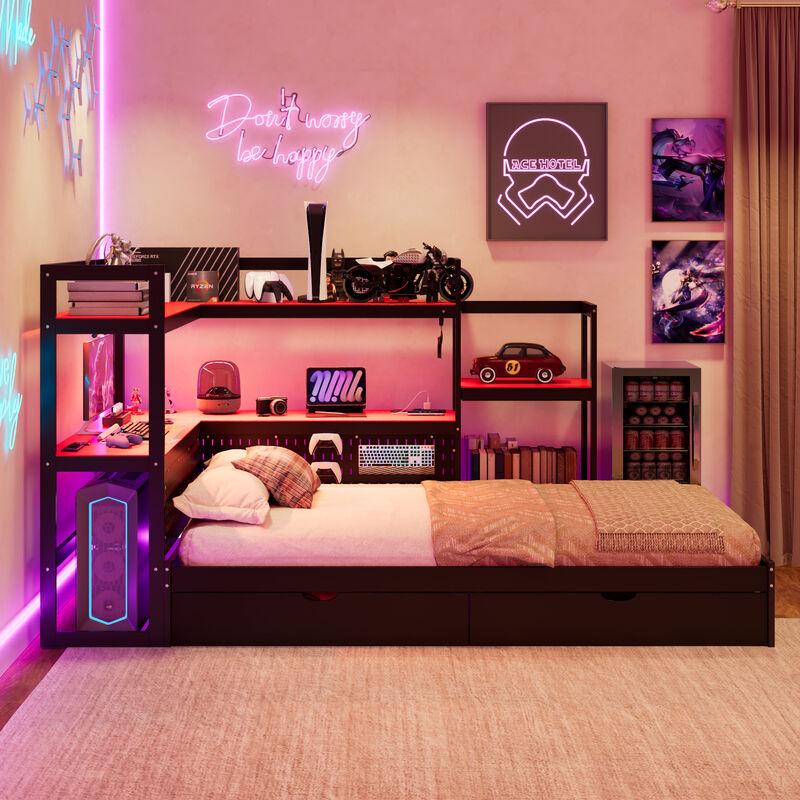 Merax Twin Size Multi-Functional Gaming Daybed image number 2