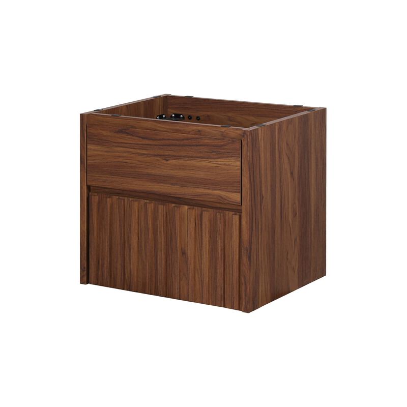 Sherwin 24 in. W x 18 in. x D x 20 in. H Slat Modern Coastal 2-Drawer Wall Mounted Bath Vanity Cabinet Only (Sink Basin Not Included)