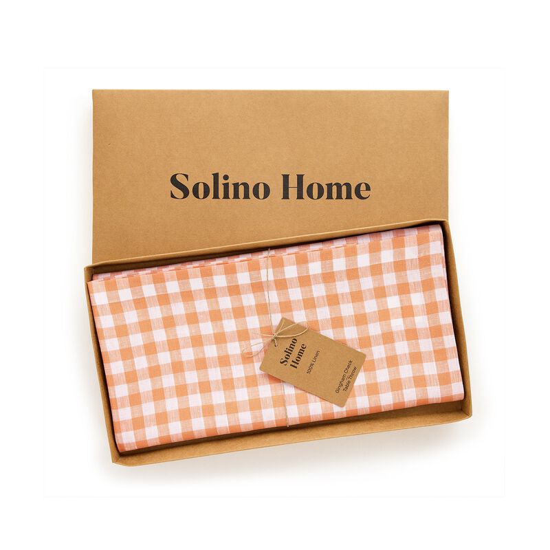 Linen Table Throw - Gingham Check image number 3