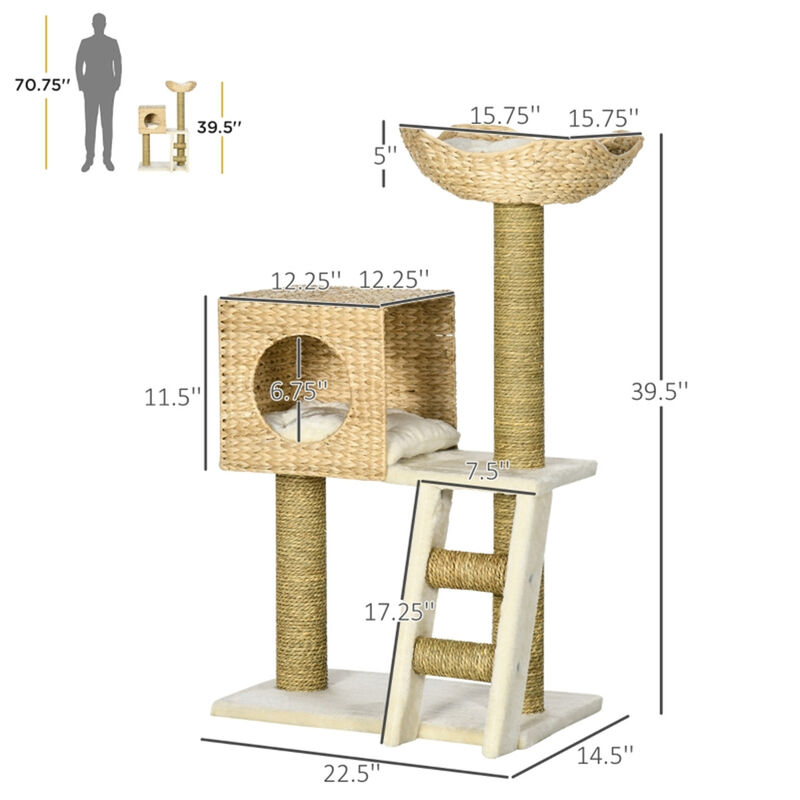 Multi-Level Cat Tree Tower with Scratching Posts, Condos & Perches for Indoor Cats