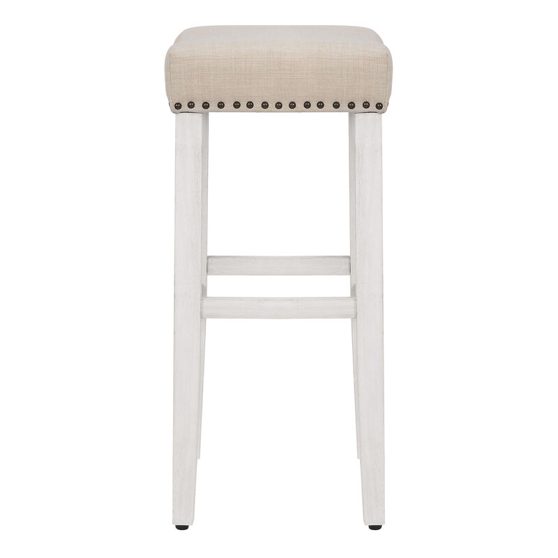 WestinTrends 29" Upholstered Backless Saddle Seat Bar Stool