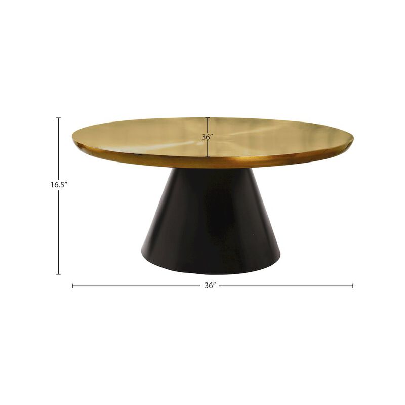 Meridian Furniture Martini Brushed Gold/Matte Black Coffee Table