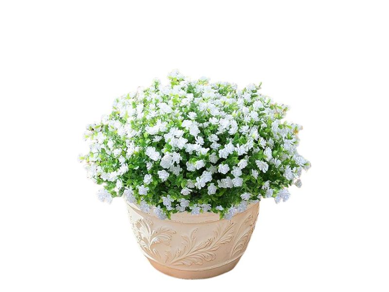 8 Bundle White Artificial Hanging Flowers UV Resistant Outdoor Window Box Decor image number 0