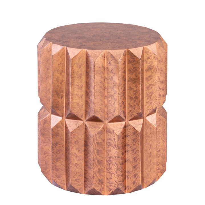 Quessara Copper Faceted End Table