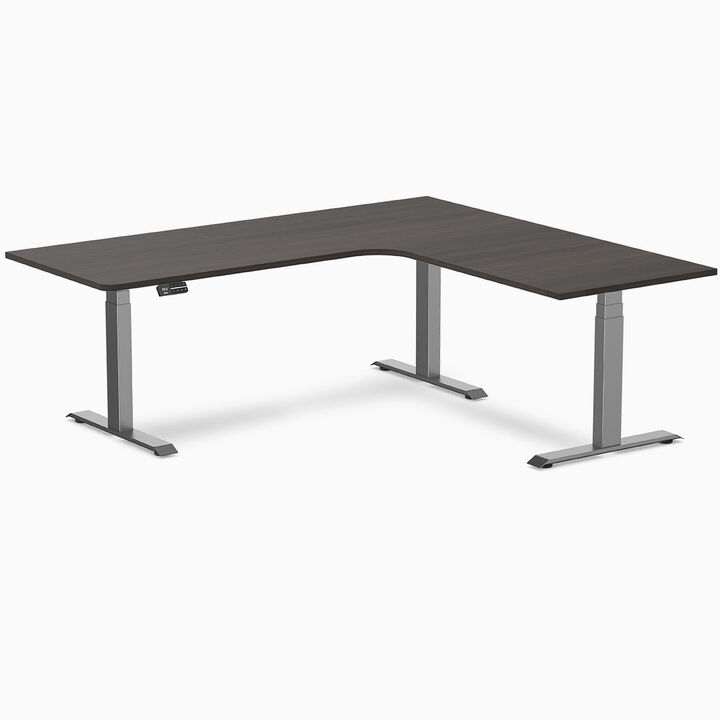 Desky L-Shape Curved Laminate Sit Stand Desk